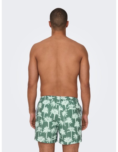 ONSTEDSWIM SHORT PALMS AOP Dark Forest
