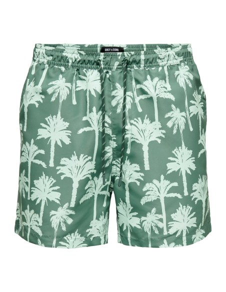 ONSTEDSWIM SHORT PALMS AOP Dark Forest