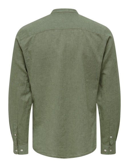 ONSCAIDEN LIFE LS LINEN BLEND MAO NOOS Swamp
