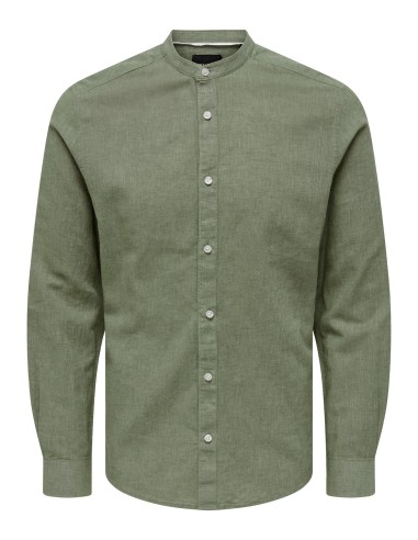 ONSCAIDEN LIFE LS LINEN BLEND MAO NOOS Swamp