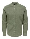 ONSCAIDEN LIFE LS LINEN BLEND MAO NOOS Swamp