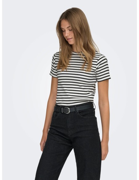 CAMISETA JDYSOLAR S/S O NECK TOP JRS NOOS Cloud Dancer BLACK
