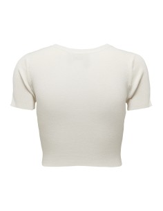 JDYCIRKELINE S/S CROP TOP KNT NOOS Cloud Dancer 2