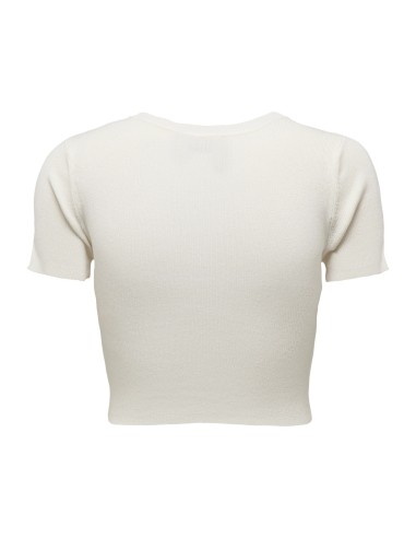 JDYCIRKELINE S/S CROP TOP KNT NOOS Cloud Dancer