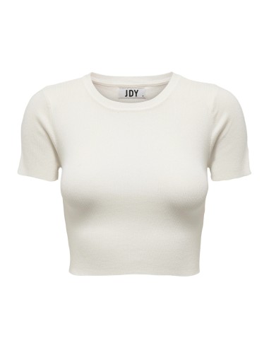 JDYCIRKELINE S/S CROP TOP KNT NOOS Cloud Dancer