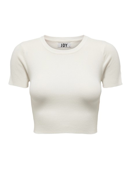 JDYCIRKELINE S/S CROP TOP KNT NOOS Cloud Dancer