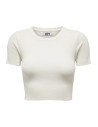 JDYCIRKELINE S/S CROP TOP KNT NOOS Cloud Dancer