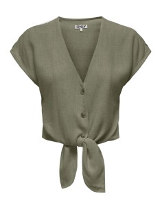 ONLSIESTA SS KNOT LIN BL SHIRT PNT NOOS Deep Lichen Green