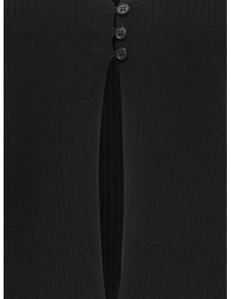 JDYALEXANDRA S/L BUTTON TOP KNT Black