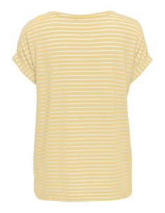 CAMISETA ONLMOSTER STRIPE S/S O-NECK TOP JRS NOOS Pale Banana CLOUD DANCER 2