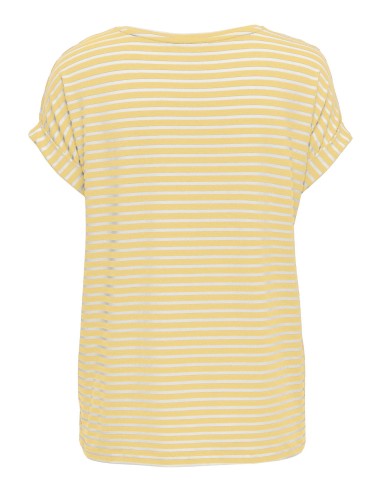 CAMISETA ONLMOSTER STRIPE S/S O-NECK TOP JRS NOOS Pale Banana CLOUD DANCER