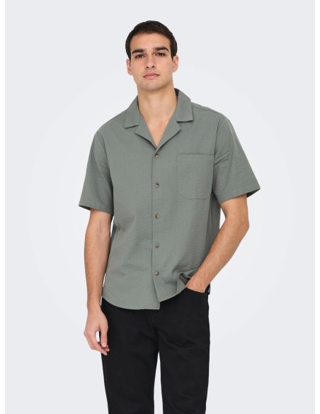 CAMISA MANGA CORTA ONSEYE RESORT SEERS 0009 SHIRT NOOS Castor Gray