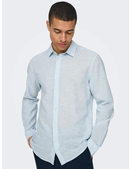 CAMISA ONSCAIDEN LIFE LS SOLID LINEN BLEND NOOS Cashmere Blue