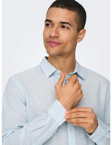 CAMISA ONSCAIDEN LIFE LS SOLID LINEN BLEND NOOS Cashmere Blue