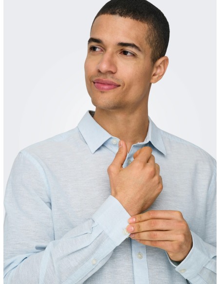 CAMISA ONSCAIDEN LIFE LS SOLID LINEN BLEND NOOS Cashmere Blue
