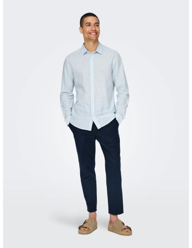 CAMISA ONSCAIDEN LIFE LS SOLID LINEN BLEND NOOS Cashmere Blue