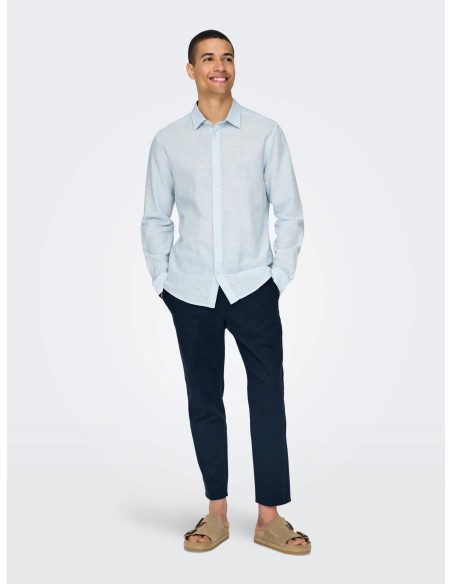 CAMISA ONSCAIDEN LIFE LS SOLID LINEN BLEND NOOS Cashmere Blue