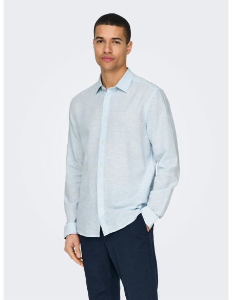 CAMISA ONSCAIDEN LIFE LS SOLID LINEN BLEND NOOS Cashmere Blue
