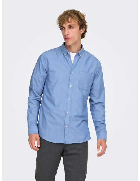CAMISA ONSALVARO SLIM LS OXFORD SHIRT NOOS FRML Cashmere/Celeste