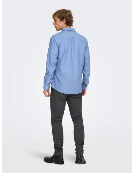 CAMISA ONSALVARO SLIM LS OXFORD SHIRT NOOS FRML Cashmere/Celeste