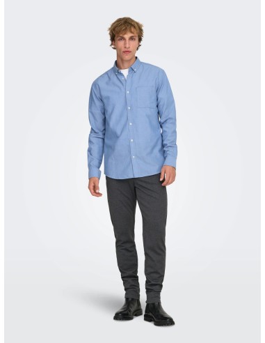 CAMISA ONSALVARO SLIM LS OXFORD SHIRT NOOS FRML Cashmere/Celeste