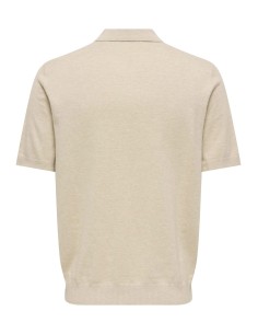 ONSLOUI REG 12 SS MEL POLO KNIT NOOS Oatmeal MELANGE 2