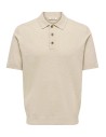 ONSLOUI REG 12 SS MEL POLO KNIT NOOS Oatmeal MELANGE