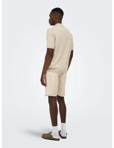ONSLOUI REG 12 SS MEL POLO KNIT NOOS Oatmeal MELANGE