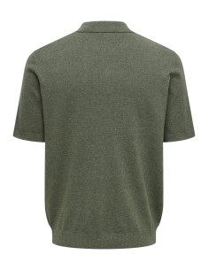 ONSLOUI REG 12 SS MEL POLO KNIT NOOS Castor Gray MELANGE 2