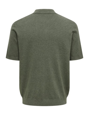 ONSLOUI REG 12 SS MEL POLO KNIT NOOS Castor Gray MELANGE