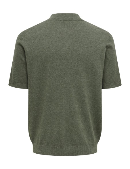 ONSLOUI REG 12 SS MEL POLO KNIT NOOS Castor Gray MELANGE