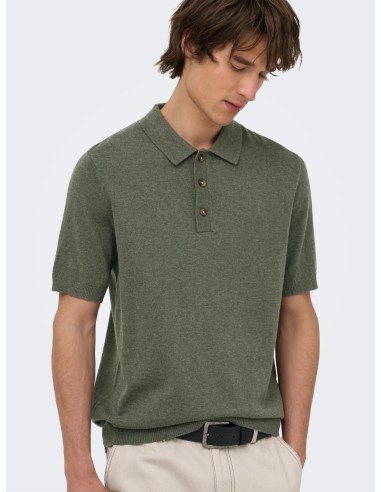 ONSLOUI REG 12 SS MEL POLO KNIT NOOS Castor Gray MELANGE