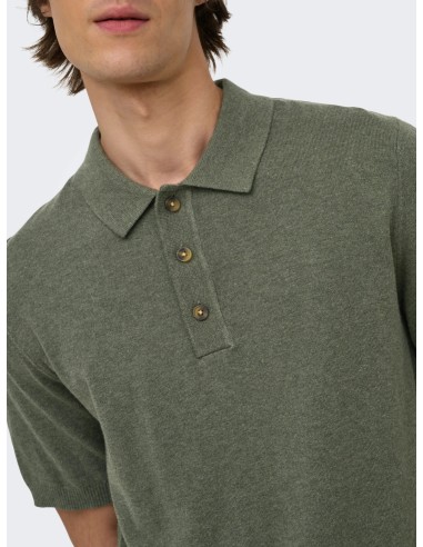 ONSLOUI REG 12 SS MEL POLO KNIT NOOS Castor Gray MELANGE