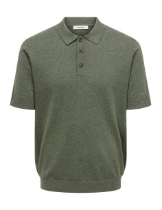 ONSLOUI REG 12 SS MEL POLO KNIT NOOS Castor Gray MELANGE