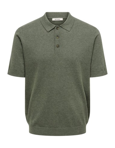 ONSLOUI REG 12 SS MEL POLO KNIT NOOS Castor Gray MELANGE