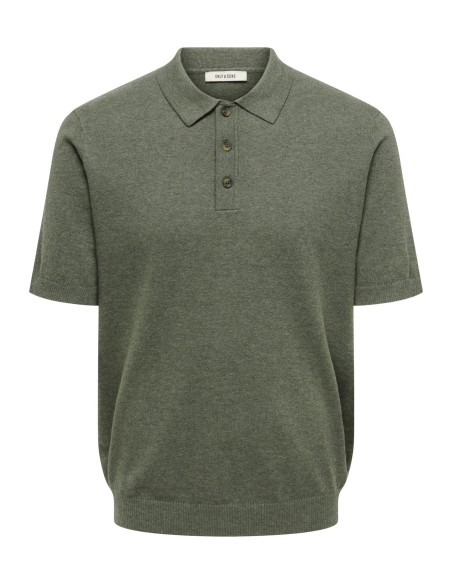 ONSLOUI REG 12 SS MEL POLO KNIT NOOS Castor Gray MELANGE