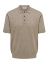 ONSLOUI REG 12 SS MEL POLO KNIT NOOS Desert Taupe MELANGE