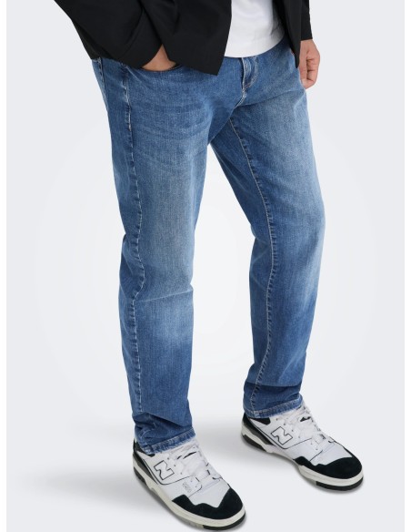 VAQUEROS ONSWEFT REG. MB 6755 MAT DNM NOOS Medium Blue Denim