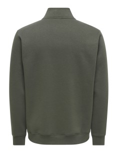 SUDADERA ONSDAWSON REG LS HALF ZIP HIGH NECK VD Beluga WORKWEAR LABEL 2