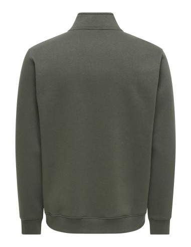SUDADERA ONSDAWSON REG LS HALF ZIP HIGH NECK VD Beluga WORKWEAR LABEL