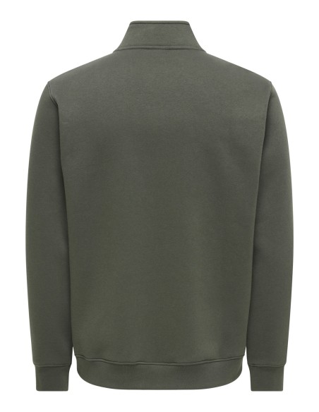 SUDADERA ONSDAWSON REG LS HALF ZIP HIGH NECK VD Beluga WORKWEAR LABEL