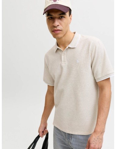POLO JJEAUSTIN POLO SS NOOS Antique White Play & Melange