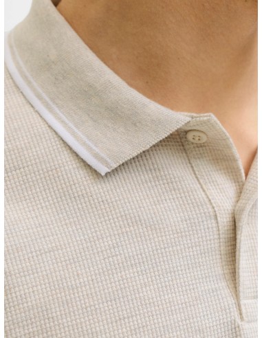 POLO JJEAUSTIN POLO SS NOOS Antique White Play & Melange