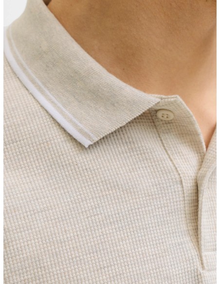 POLO JJEAUSTIN POLO SS NOOS Antique White Play & Melange