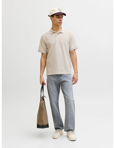 POLO JJEAUSTIN POLO SS NOOS Antique White Play & Melange