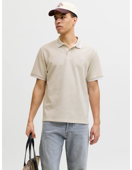 POLO JJEAUSTIN POLO SS NOOS Antique White Play & Melange