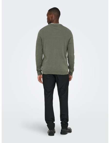 JERSEY ONSALEX REG 12 CREW KNIT NOOS Castor Gray