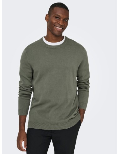 JERSEY ONSALEX REG 12 CREW KNIT NOOS Castor Gray
