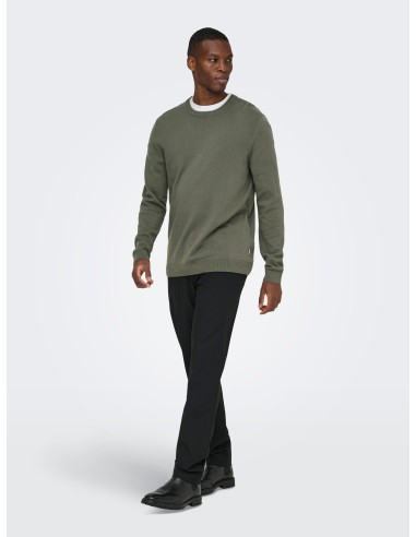JERSEY ONSALEX REG 12 CREW KNIT NOOS Castor Gray