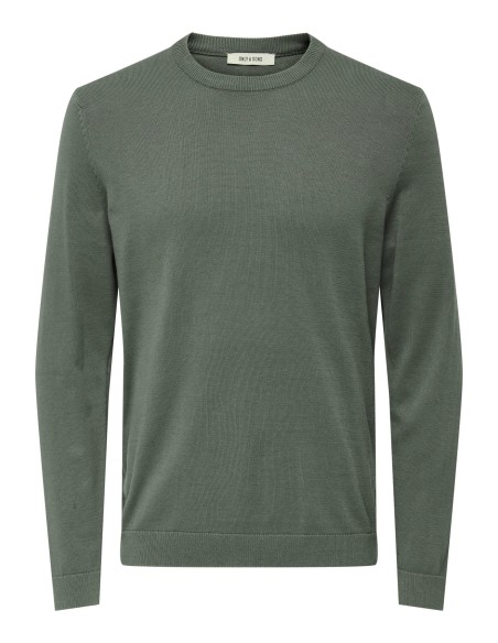 JERSEY ONSALEX REG 12 CREW KNIT NOOS Castor Gray
